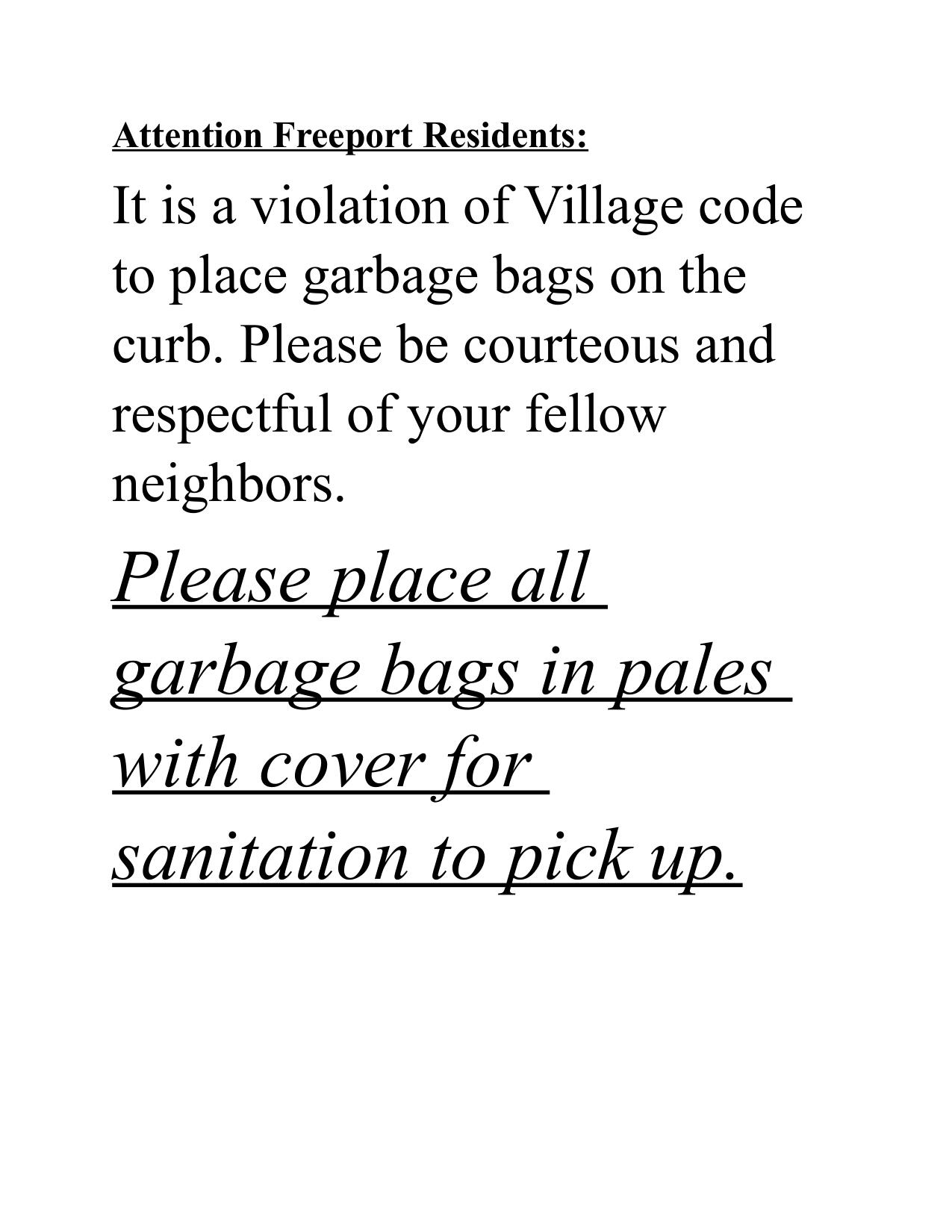 Proper Sanitation Memo