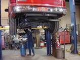 Mechanic working on truck